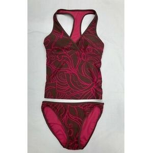 Athleta Women's Brown and Pink Tankini & Bottoms